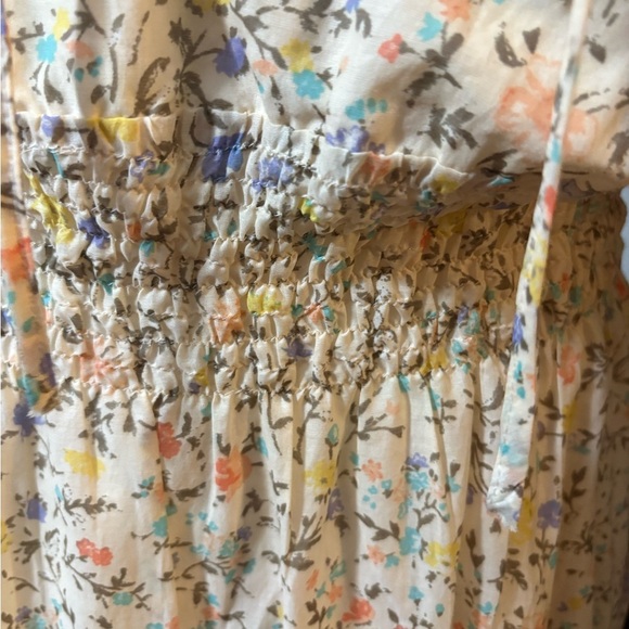 Lauren Ralph Lauren Butter Yellow with Small Floral Print Tiered Midi Sundress - Picture 5 of 16